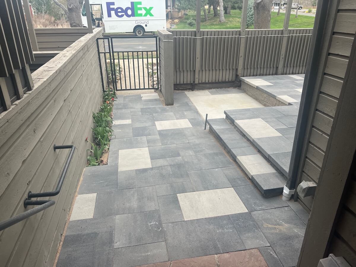 beautiful, modern paver patio